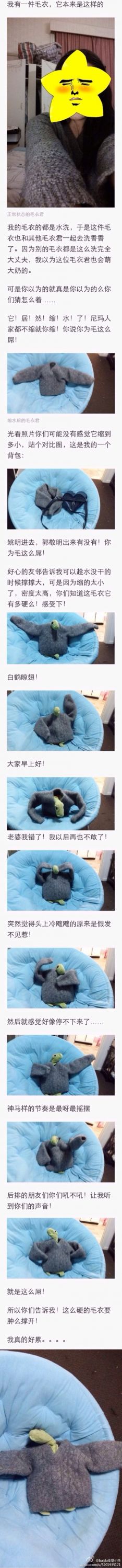 我有一件毛衣，它原本是这样的。。。原贴自豆瓣-1