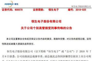 上市公司恒生电子称两高管接受刑事传唤 股票今日跌停！-1