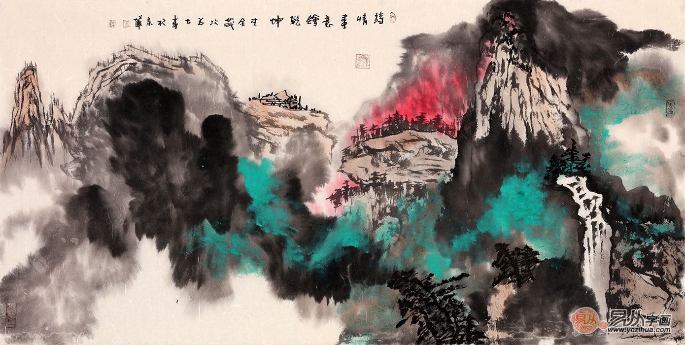 画家张若古笔下山水——色墨交融，艳而不俗