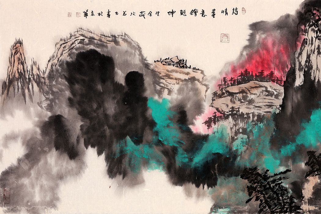 画家张若古笔下山水——色墨交融，艳而不俗-2