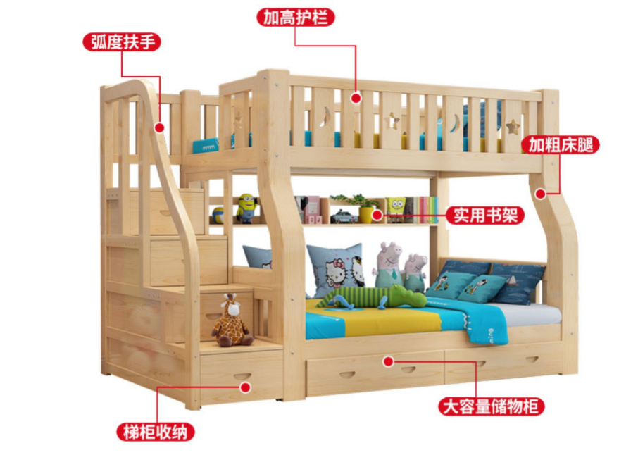 双层实木床 小户型家庭必不可少的装备 双层实木床 小户型家庭必不可少的装备