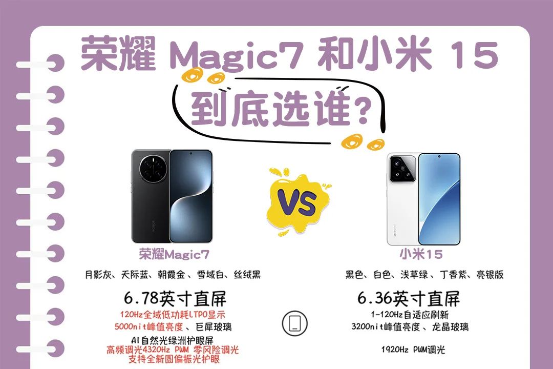 荣耀magic7和小米15对比哪个好？-1