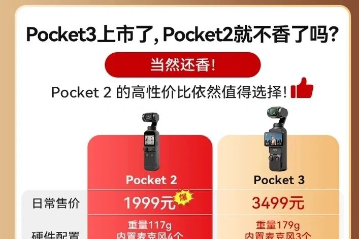 大疆pocket3和pocket2有什么区别？大疆pocket3和pocket2选哪个-1