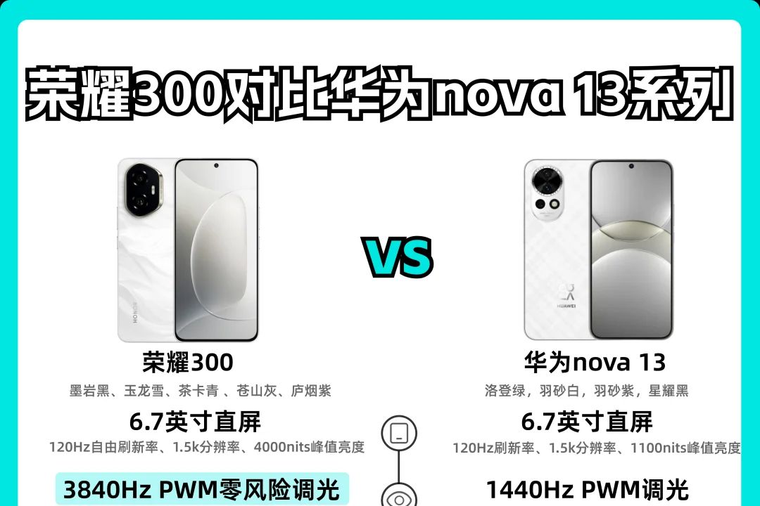 荣耀300和华为nova13哪个好?荣耀300和华为nova13选哪个-1